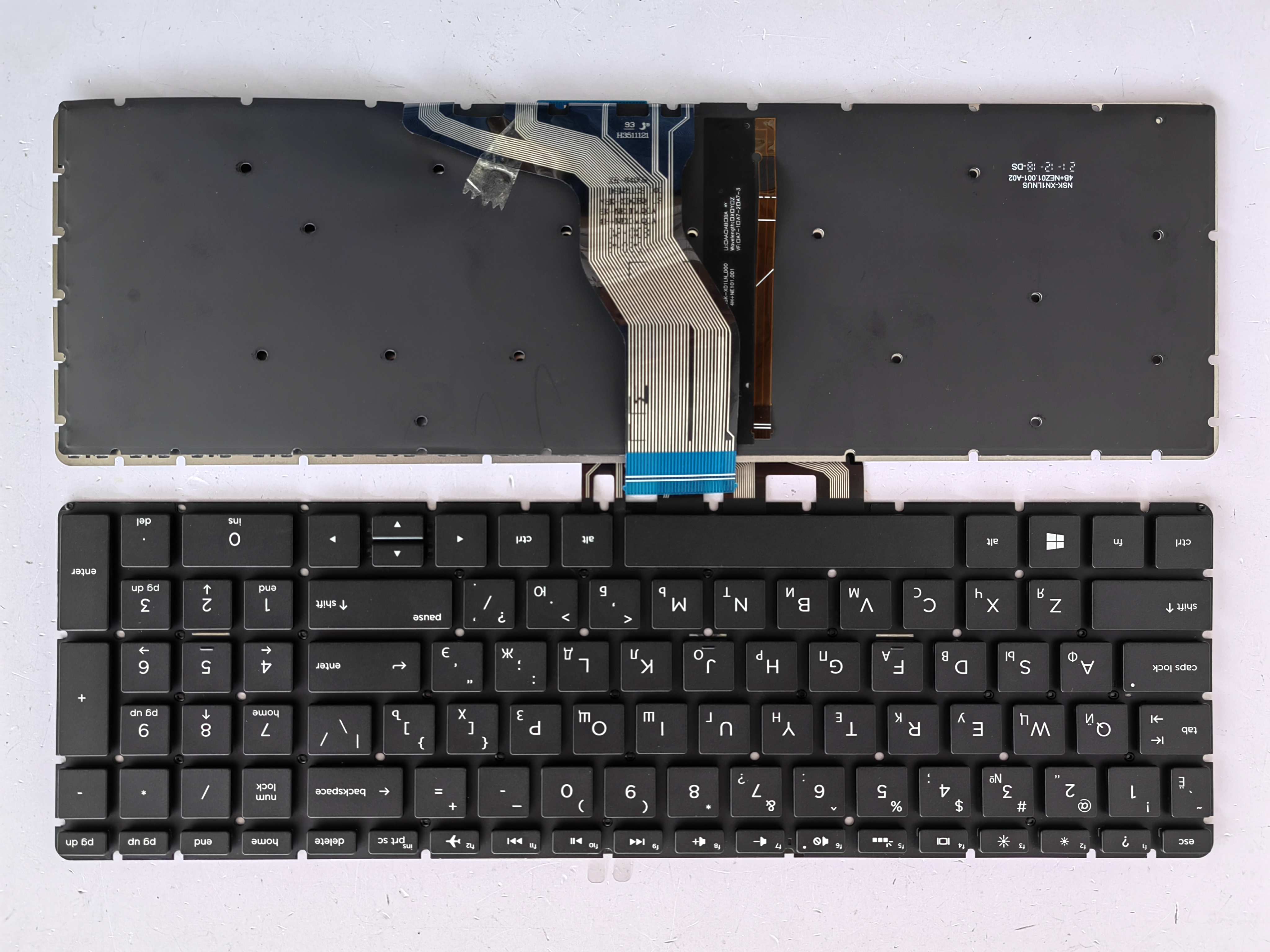 Picture of New Replacement Laptop Keyboard For HP 15-BS Grey Black Backlit (OEM) RU Layout